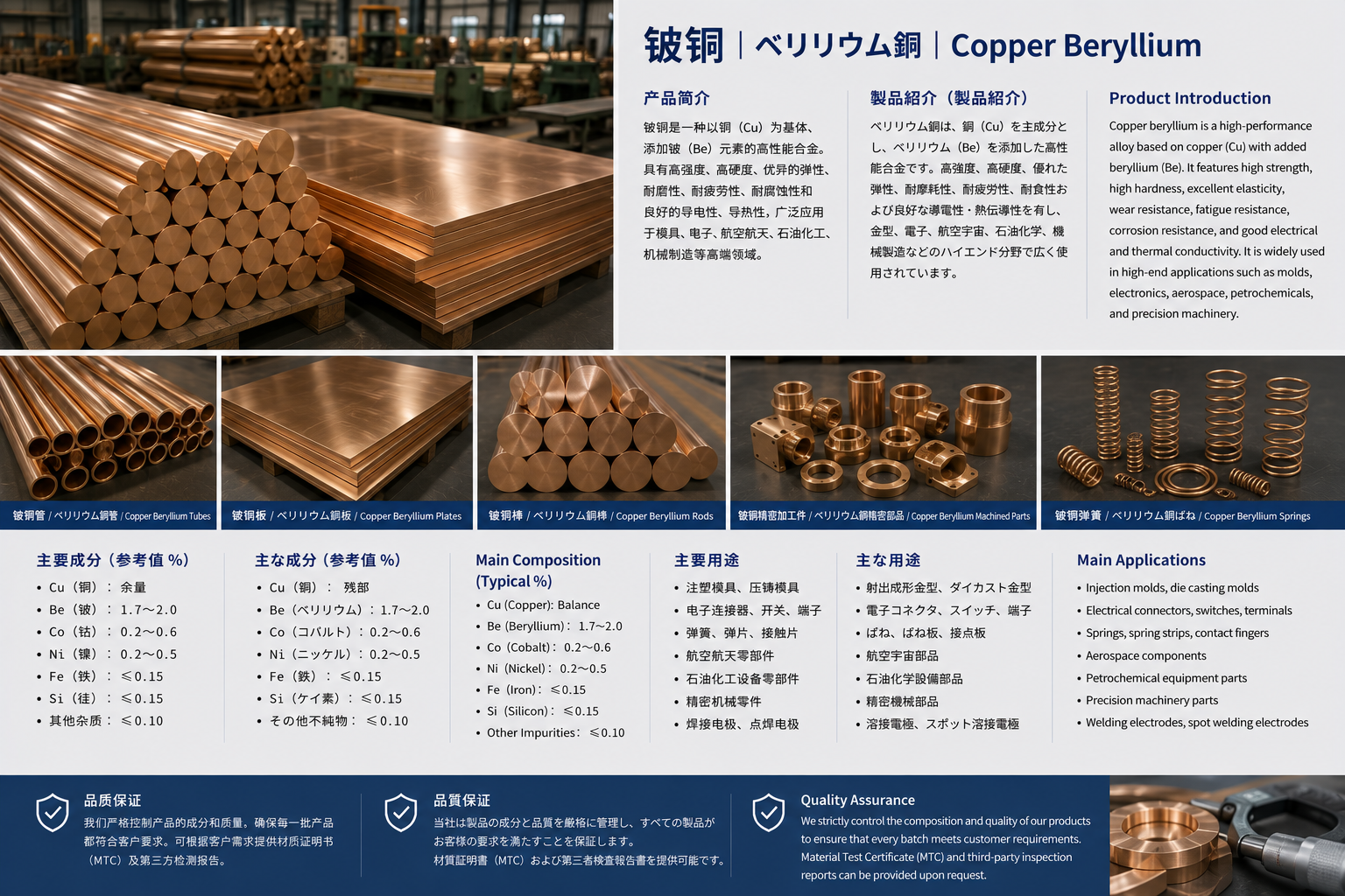 ベリリウム銅 / 铍铜 / Copper Beryllium product datasheet